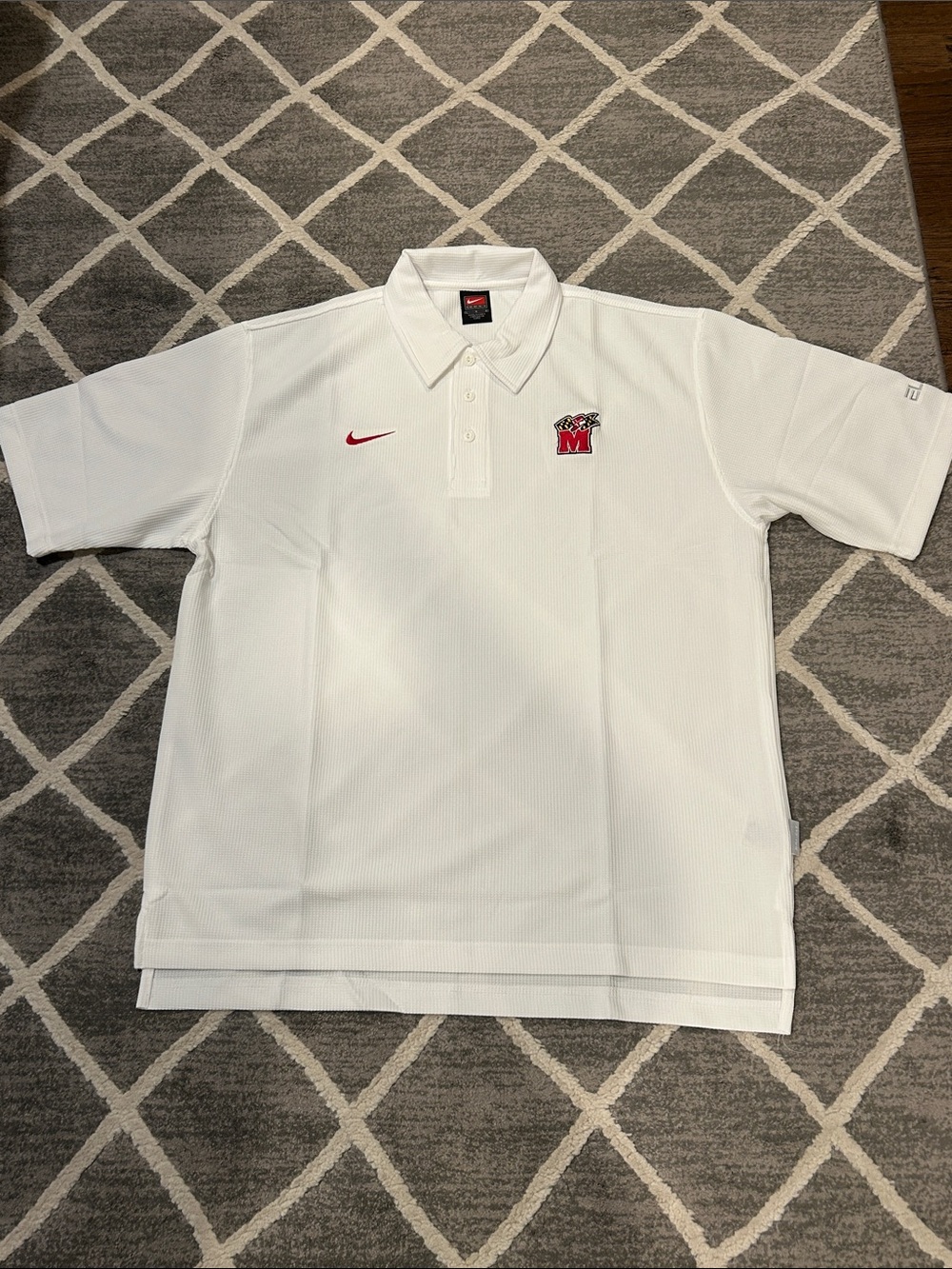NWT Nike University of Maryland Coach’s White Polo Shirt